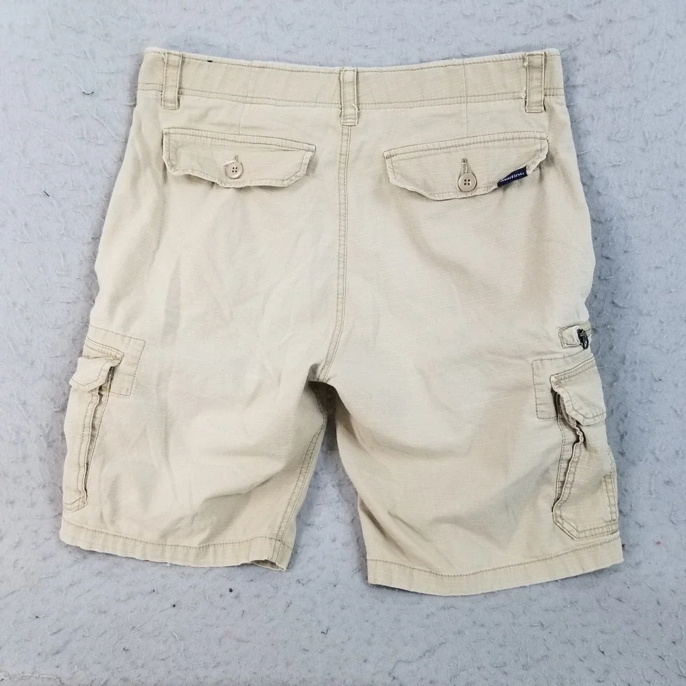 WearFirst Cargo Shorts‎ Mens 34 Khaki Ripstop Outdoor Comfort Waist Utility